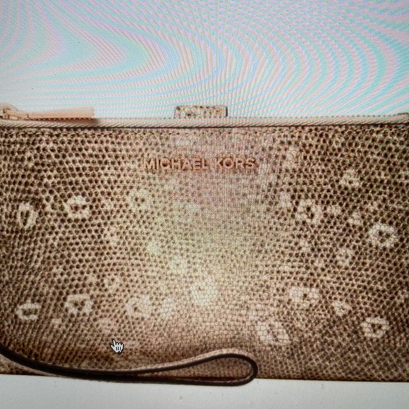 Michael Kors Lizard Embossed Leather Wristlet - Picture 8 of 8